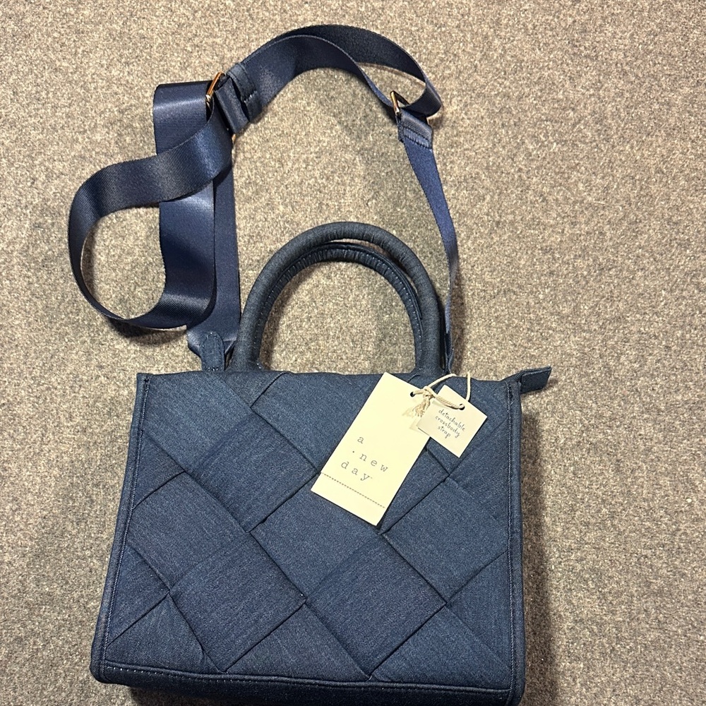 Target cross hatch denim Navy Blue Bag